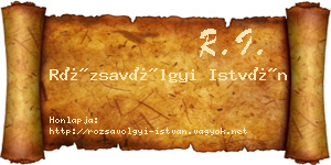 Rózsavölgyi István névjegykártya